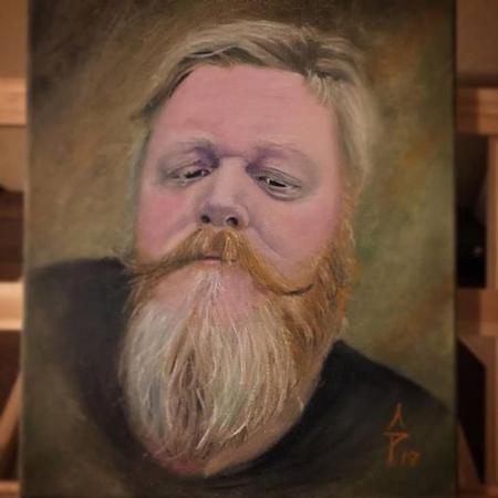 Oil painting of Mr Brad and his beard Original Artwork Thumbnail